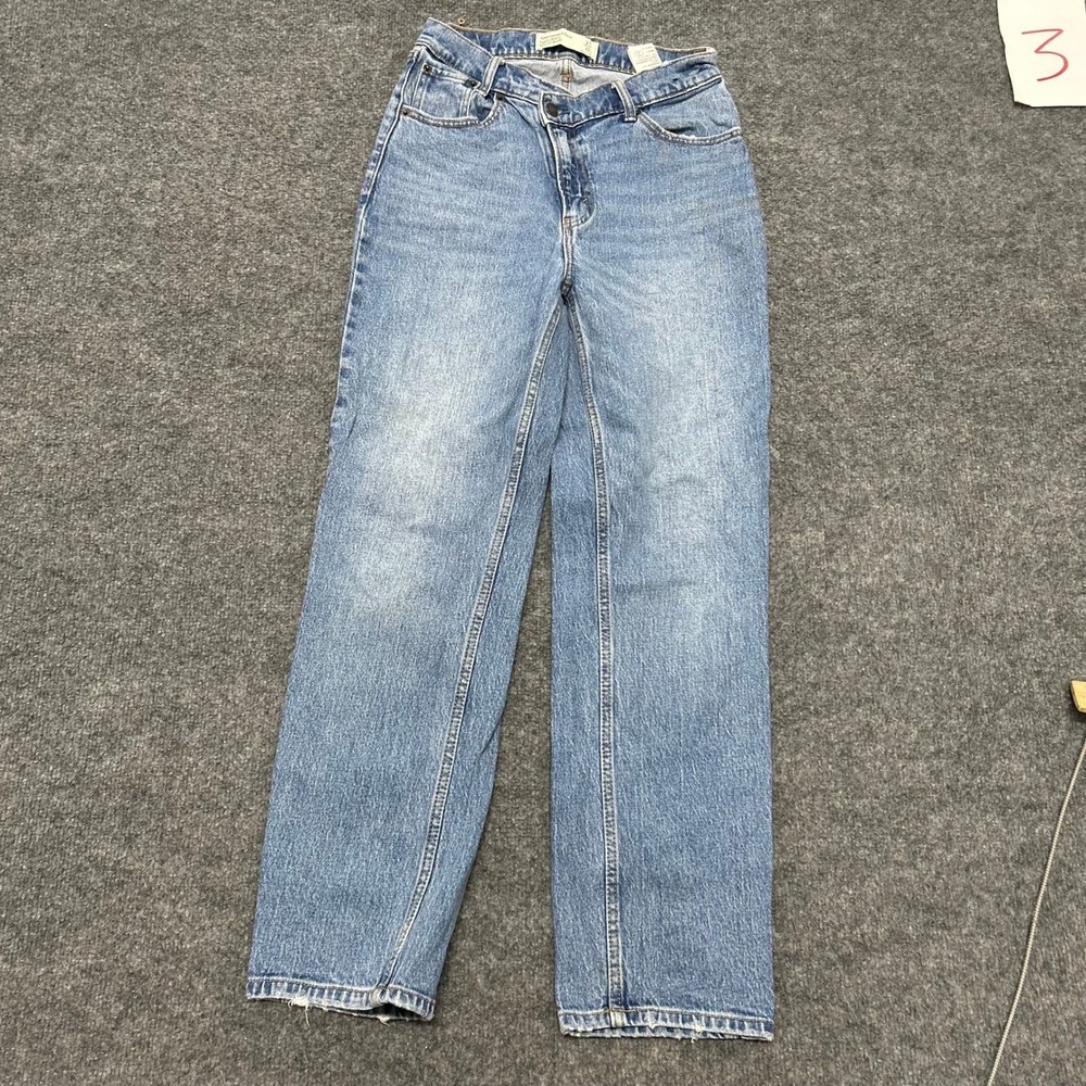 Abercrombie & Fitch Jeans Womens Size 25/0S Blue High Rise Dad Jean Straight Fit